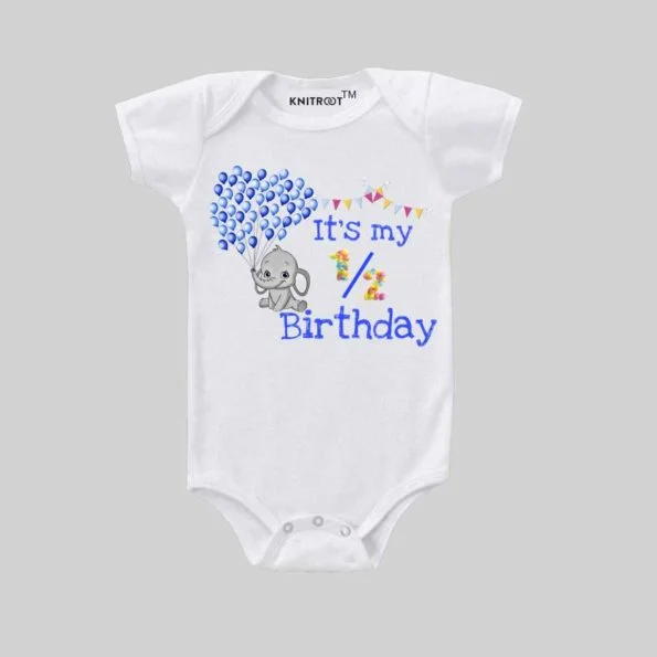 half birthday Baby Rompers|knitroot