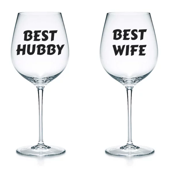 Best hubby And Best Wife Wine Glasses