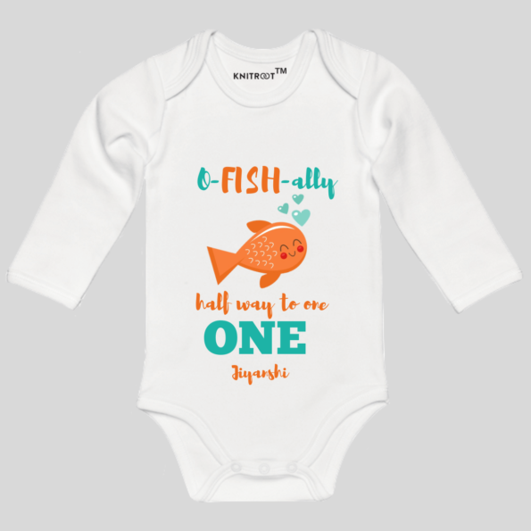 Baby-Romper-Romper-Full Sleeve-White-Fish-Knitroot