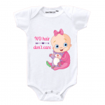 No hair dont care pink-Baby-Romper-White-knitroot
