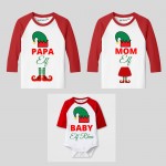 Family t-shirts traditional colors of christmas | Christas Family Combo Raglan Tshirt