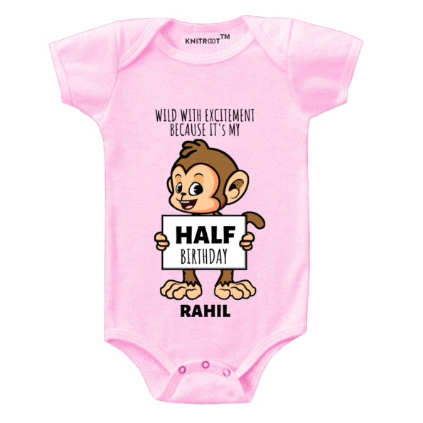 pink t shirt | baby rompers | onesie online | personalized name | Knitroot
