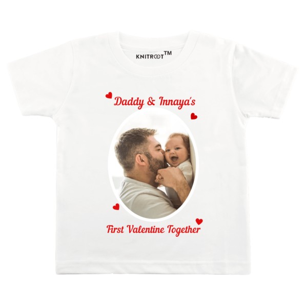 Personalised Happy Valentines Day Daddy Printed Baby T-Shirt Gift Valentine 