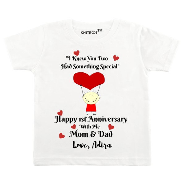 happy anniversary mom and dad | kids t-shirt | knitroot