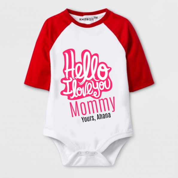 I love you mom | baby romper | unique best gift | knitroot