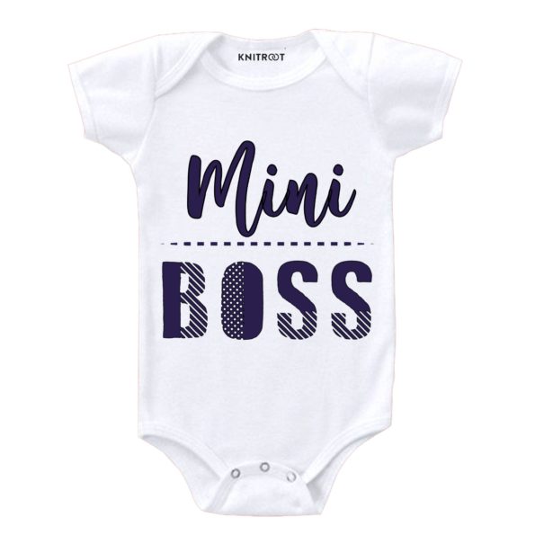 mini boss white romper