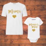 mom and baby girl combo onesie and t shirt