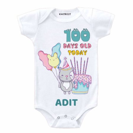 New Baby Personalized Romper 100 days old Today