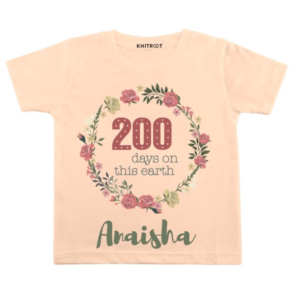 200 days on this earth baby peach t-shits customize