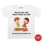 Love each other white color customize T-shirts For Kids