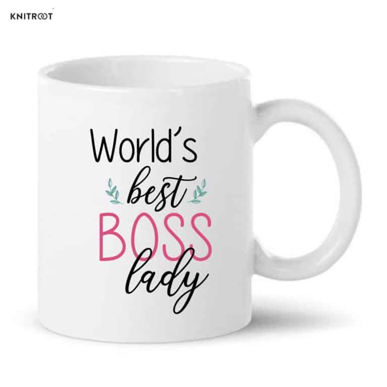Best Boss Lady Printed Coffee Mug White Ceramic Mug for Friend, Gift ...