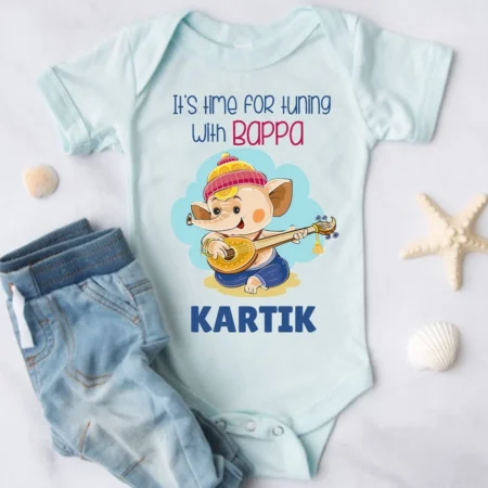 Ganpati Printed Baby T shirt & Romper
