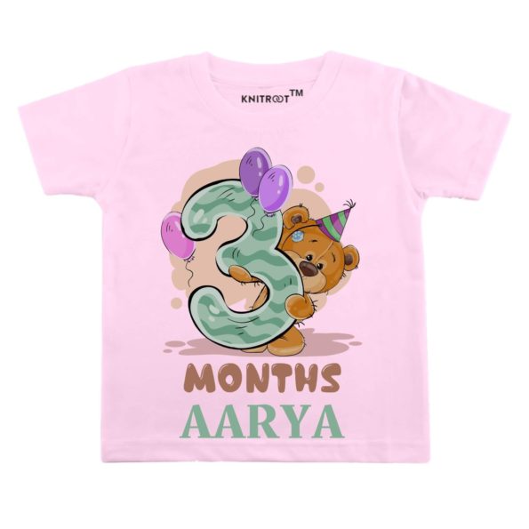 3 Month Teddy Theme Tees (Pink)