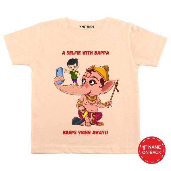 a selfie with bappa peach tees for baby