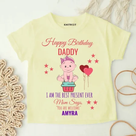happy birthday daddy t shirt for baby