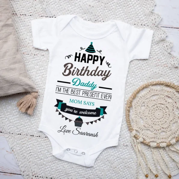 Happy Birthday Daddy Tshirt For Baby