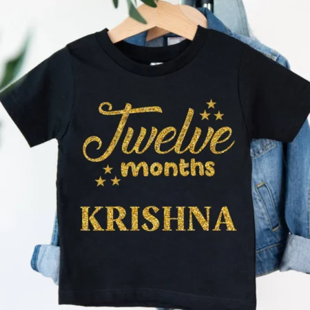 Twelve Month Glitter Theme Baby Wear