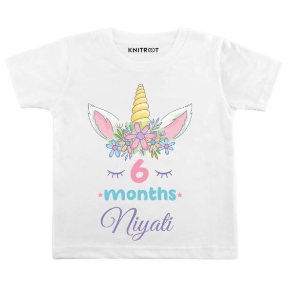6 Months Unicorn Design T-Shirt