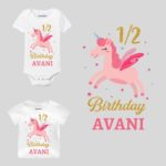 Half Birthday Unicorn Baby Outfit