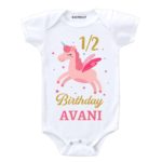 Half Birthday Unicorn Baby Outfit