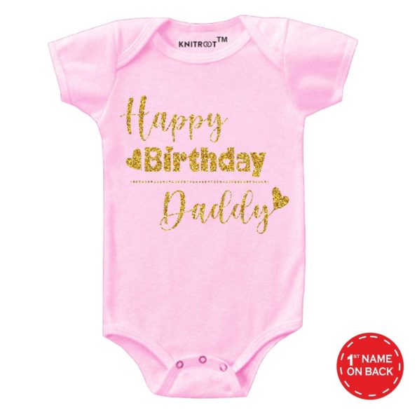 Happy Birthday Daddy Glitter Onesie (pink)