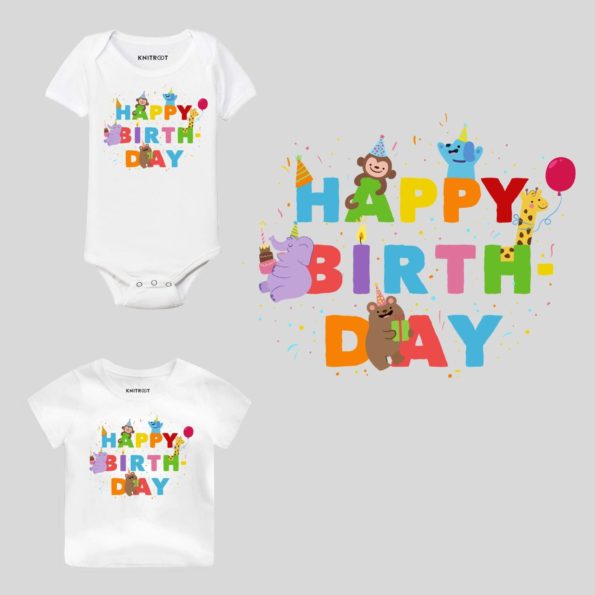 Happy Birthday Party Design Baby Clothes