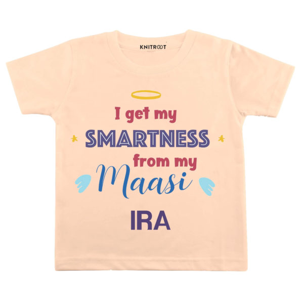 I Get My Smartness From My Maasi Tshirt (Peach)