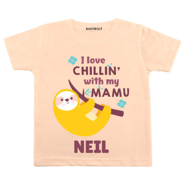 I Love Chillin With My Mamu T-shirt (Peach)