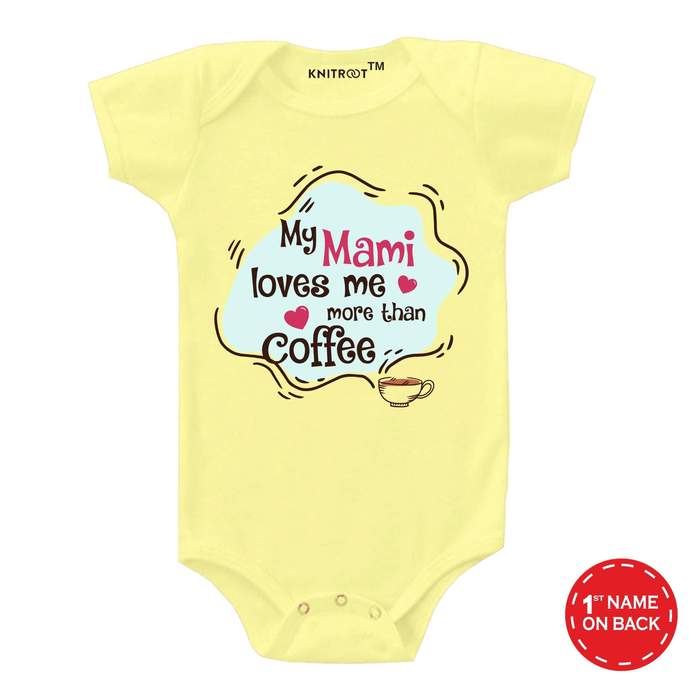 My Mami Loves Me More Than Coffee Baby Outfit - KNITROOT