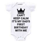 My dad’s first birthday with me baby onesie