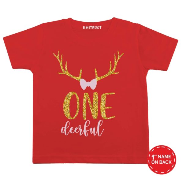 One Month Deerful T-shirt (Red)