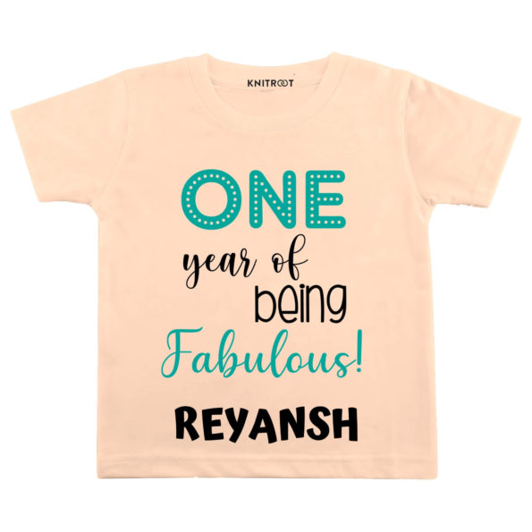 One Year of Being Fabulous! Tshirt (Peach)
