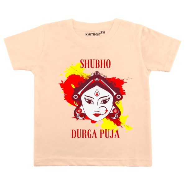 shubho-durga-pooja-tshirt-peach-knitroot-595×595