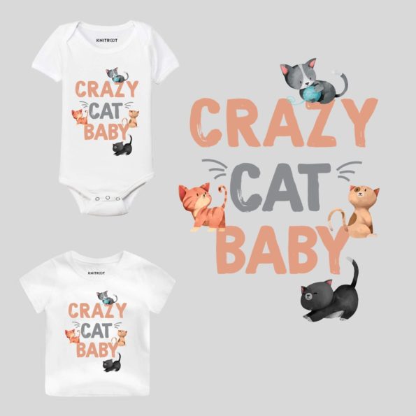 Crazy Cat Baby Baby Outfit