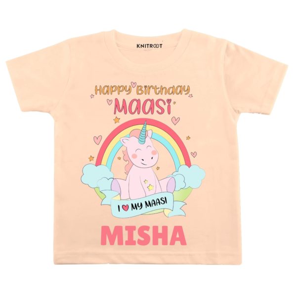 Happy Birthday Maasi T-shirt (Peach)