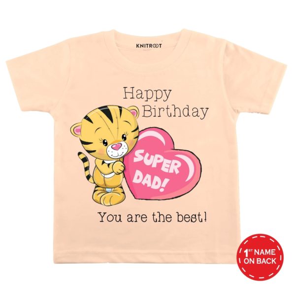 Happy Birthday Super Dad! T-shirt (Peach)