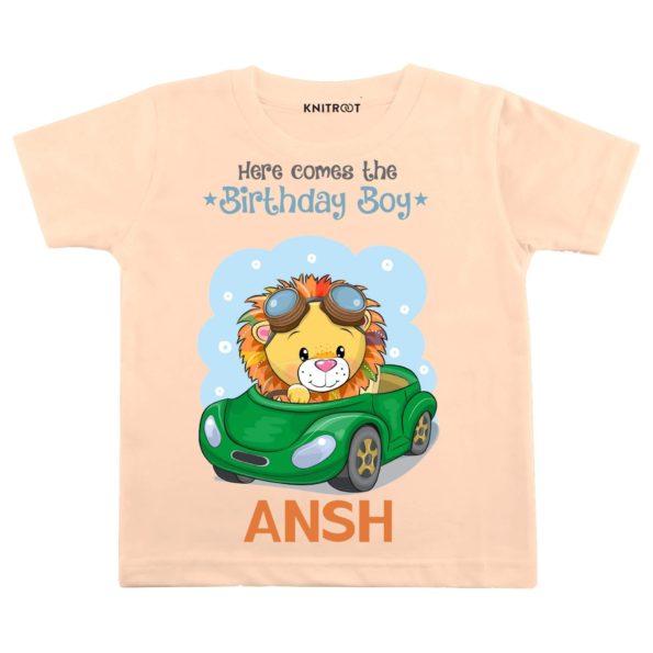 Here Comes The Birthday Boy T-shirt (Peach)