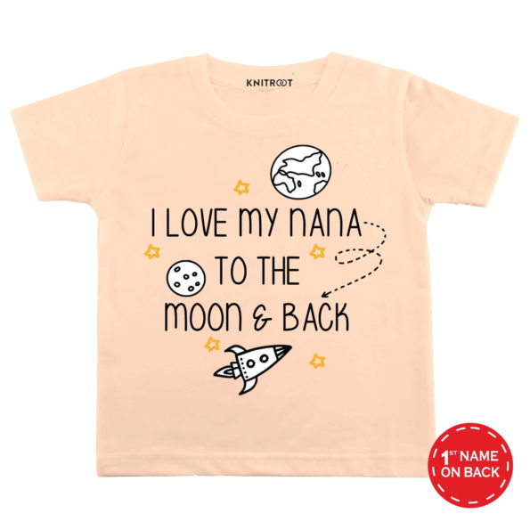 I Love My Nana To The Moon T-shirt (Peach)