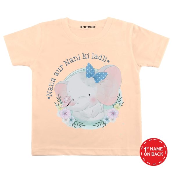 Nana Aur Nani Ki Ladli T-shirt (Peach)