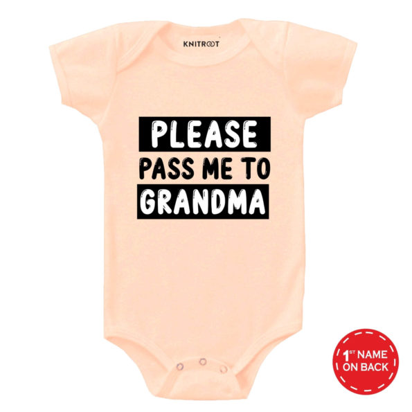 Please Pass Me To Grandma Onesie (Peach)