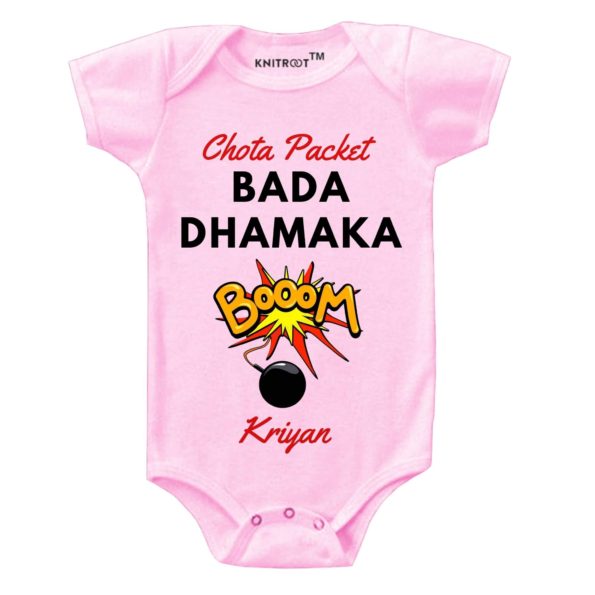 Chota Packet Bada Dhamaka Onesie (Pink)