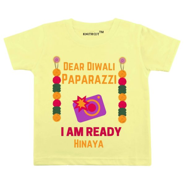 Dear Diwali Paparazzi T-shirt (Yellow)