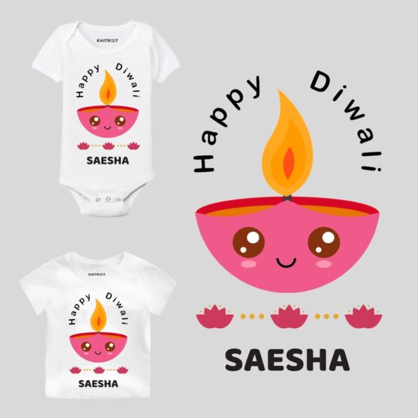 Happy Diwali Diya Baby Wear