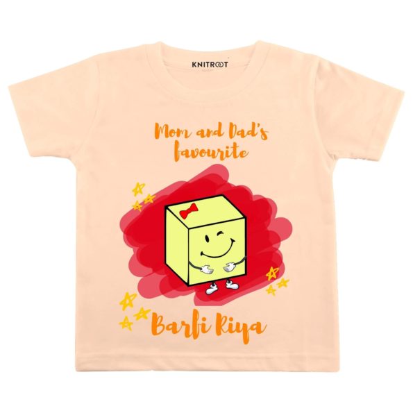 Mom and Dad’s Favourite Barfi T-shirt (Peach)