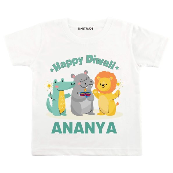 My First Diwali Animals Theme T-shirt
