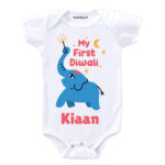 My First Diwali Blue Elephant Baby Wear