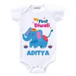 My First Diwali Elephant Theme Baby Wear