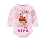 baby pink romper for childrens day specially made Baby Wear