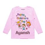 happy children day baby outfit in pink color