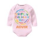 happy childrens day baby pink onesies for newborn babies